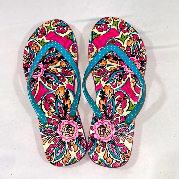 Vera Bradley Flip Flop Sandals Size 7-8 - Picture 1 of 6